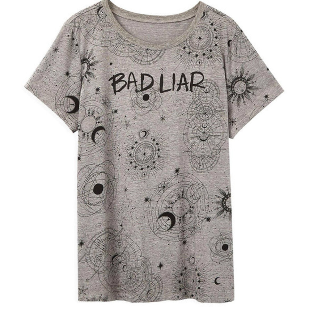Torrid 1 (1X 14/16) Lovesick BAD LIAR Celestial Graffiti Punk Graphic T Shirt